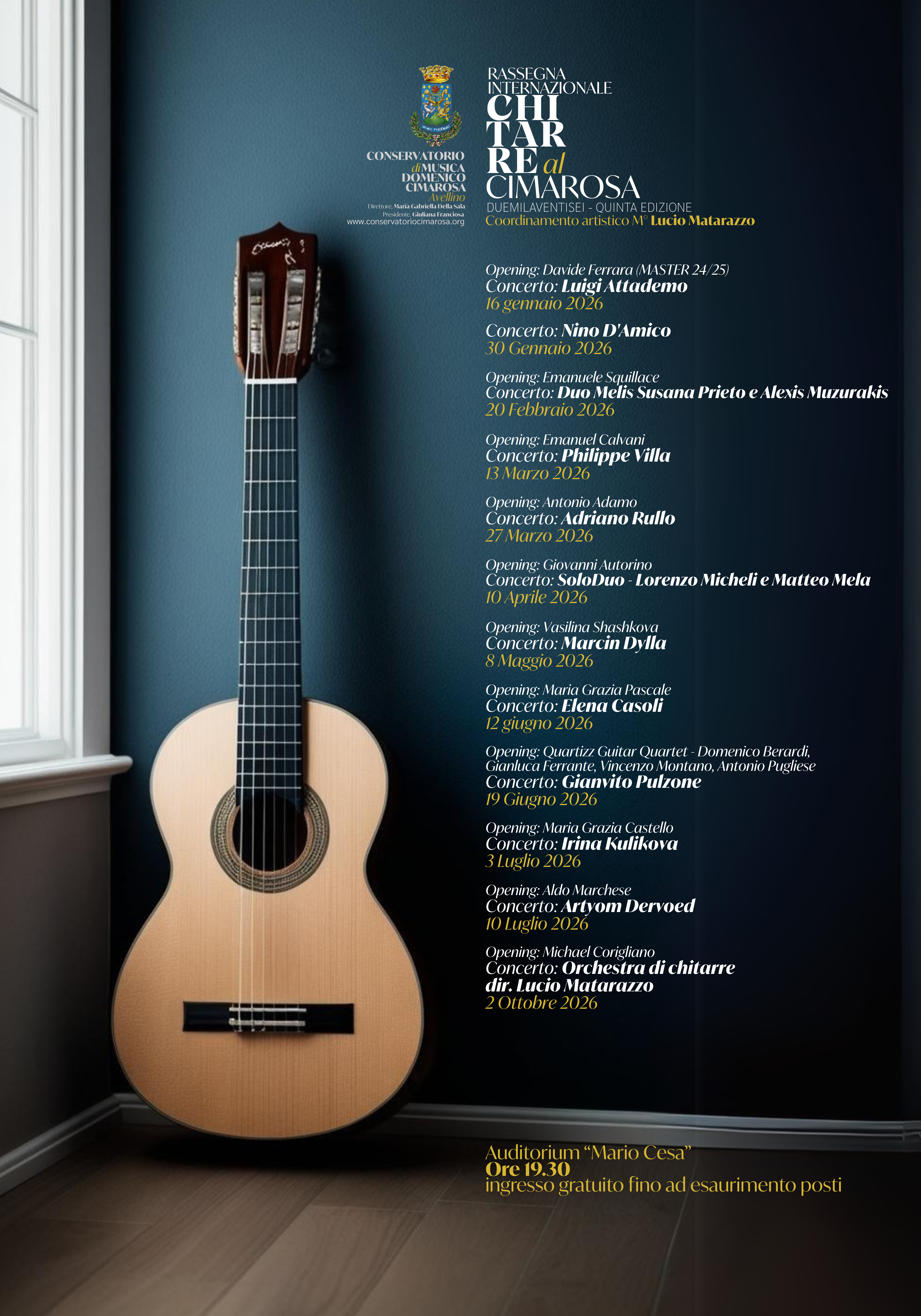 Chitarre al Cimarosa 2026 - Apertura rassegna